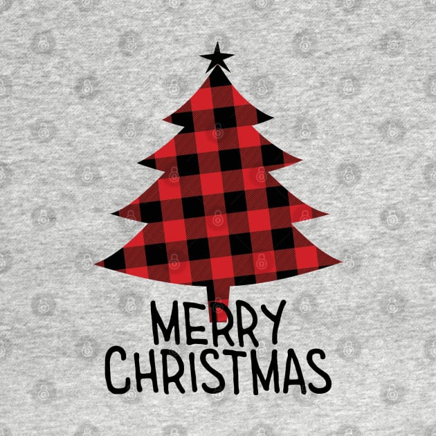 Merry Christmas Tree design, Plaid, Checkered, Christmas Shirt by ABcreative